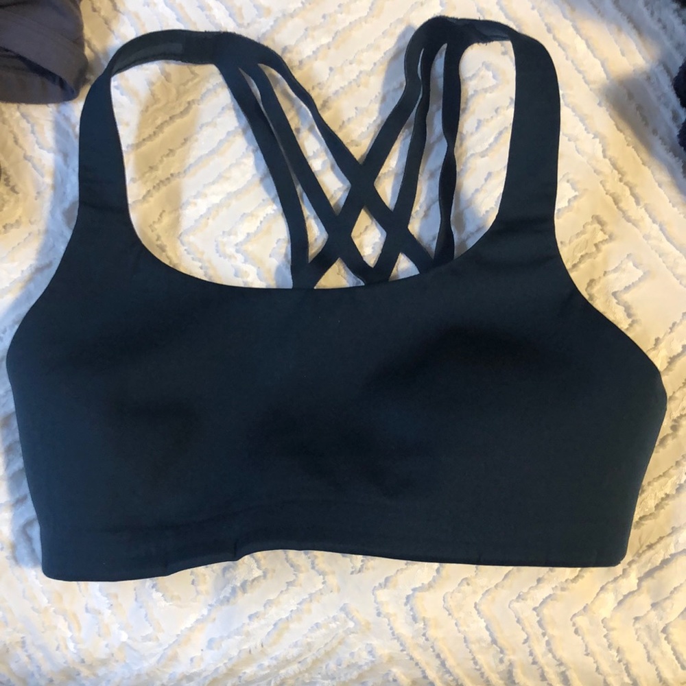 Lululemon seamless sports bra, nightdiver (blue)